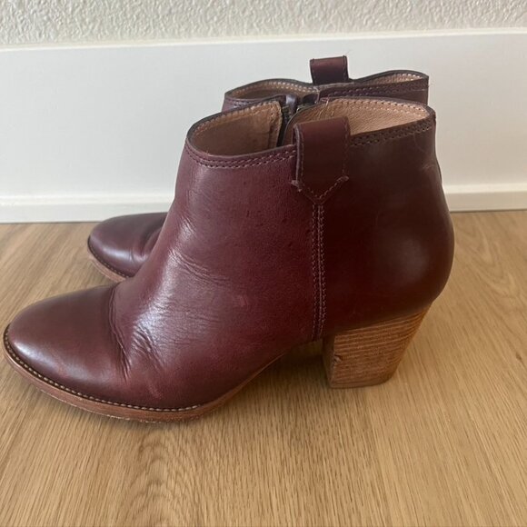 Madewell Billie boots sz 7.5 leather Western bootie zip red brown - Picture 1 of 10